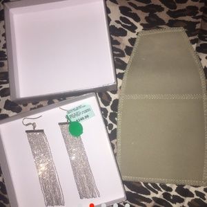 Sterling Silver long dangle chain earrings NWT